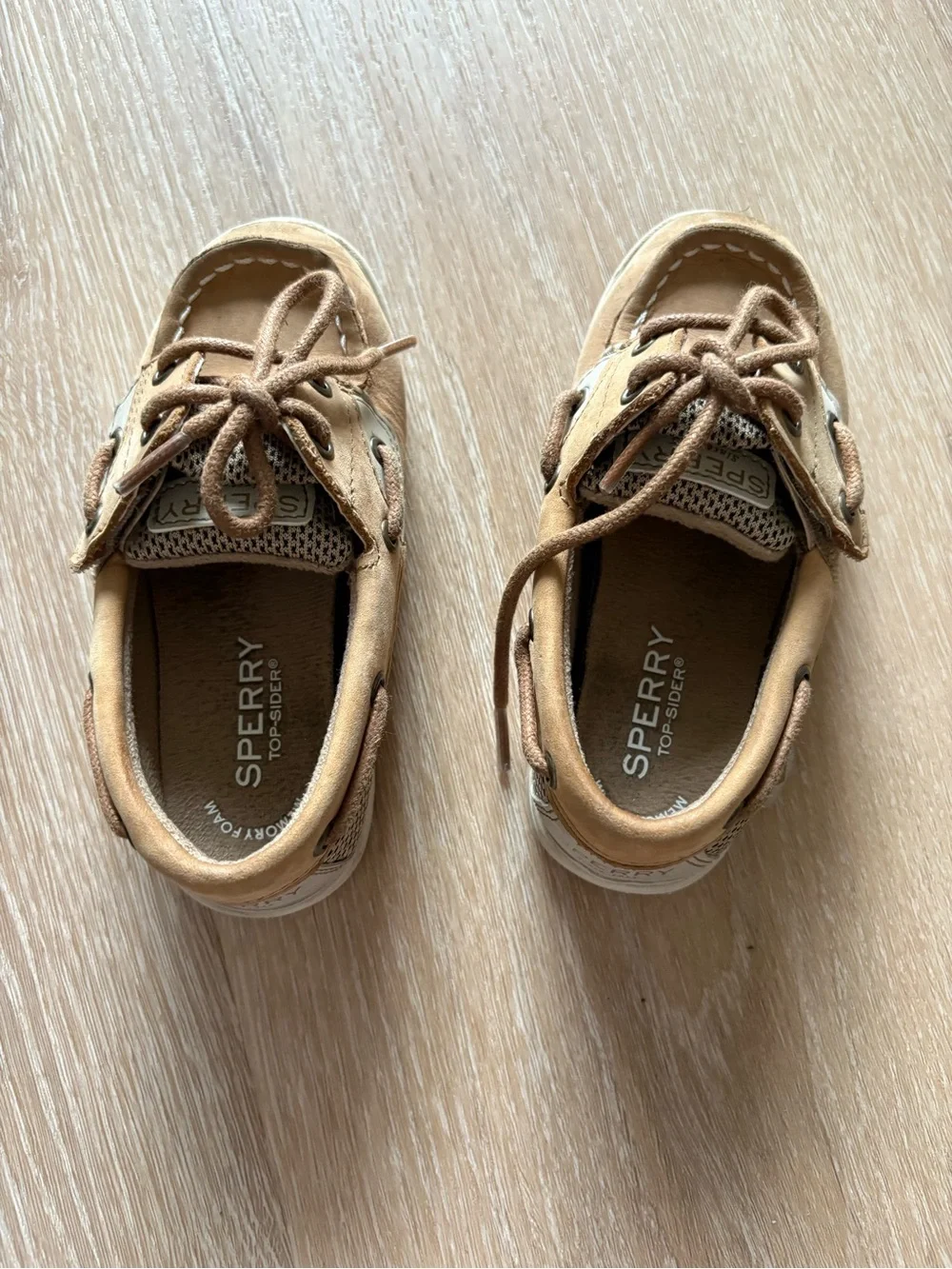 Sperry Kids Tan and Beige Boat Sneakers